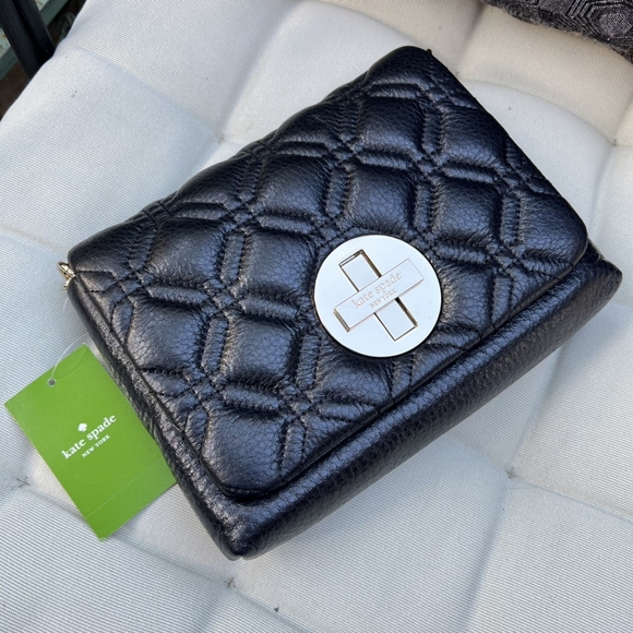 KATE SPADE Astor Court Naomi Quilted Black Leather Small Crossbody